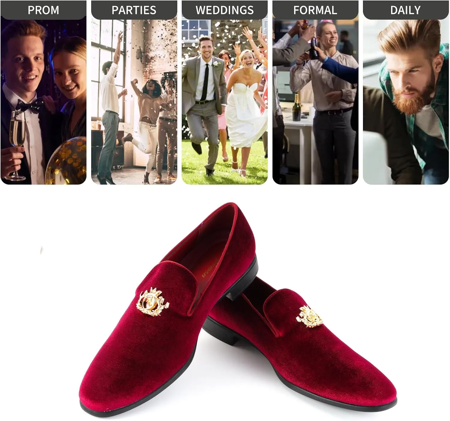Men's Multiple Colors Penny Slip-on Velvet Loafer Cushioned Suede Tuxedo Dress Shoes Luxurious Smoking Slipper Party Prom Wedding Shoes Comfortable Lightweight