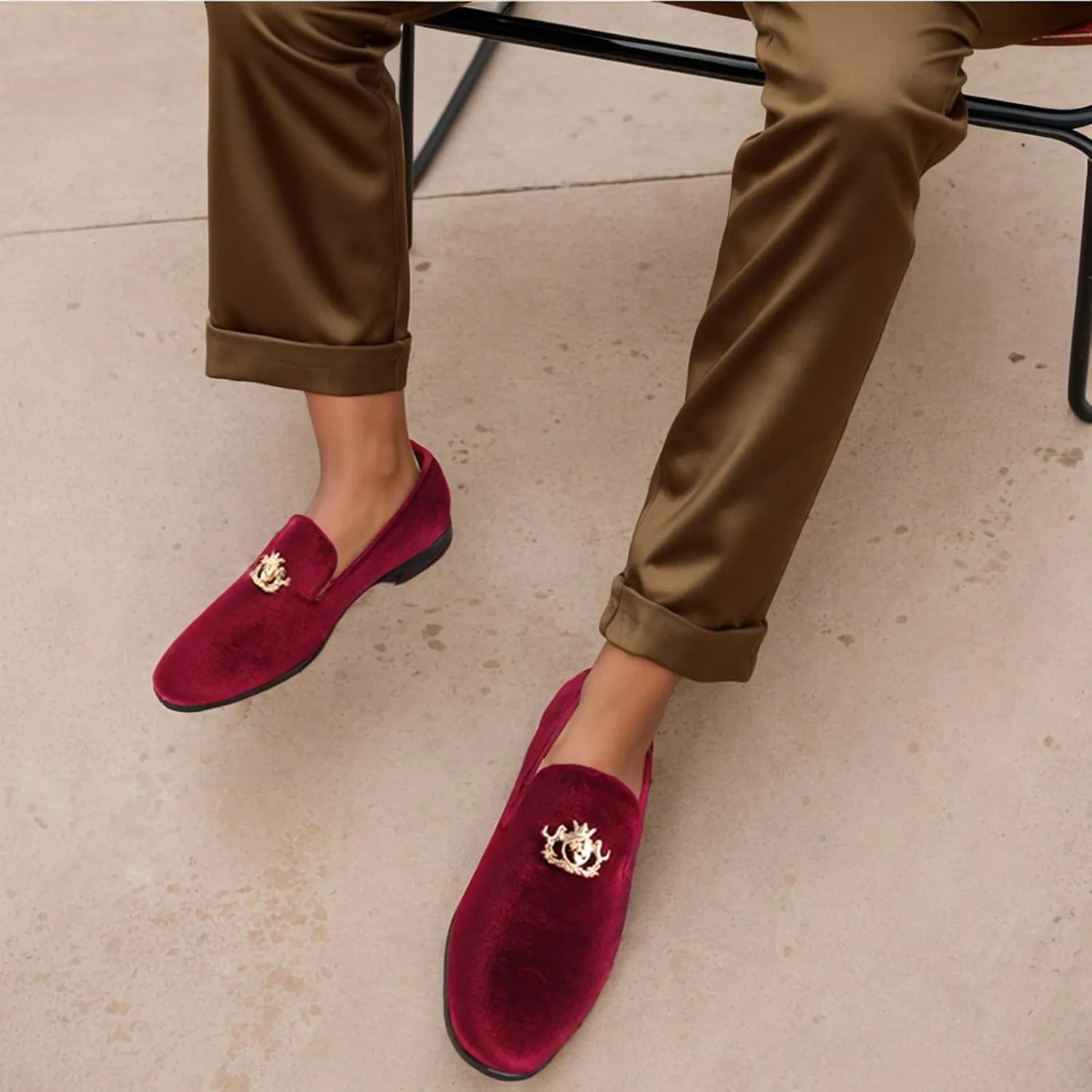 Men's Multiple Colors Penny Slip-on Velvet Loafer Cushioned Suede Tuxedo Dress Shoes Luxurious Smoking Slipper Party Prom Wedding Shoes Comfortable Lightweight