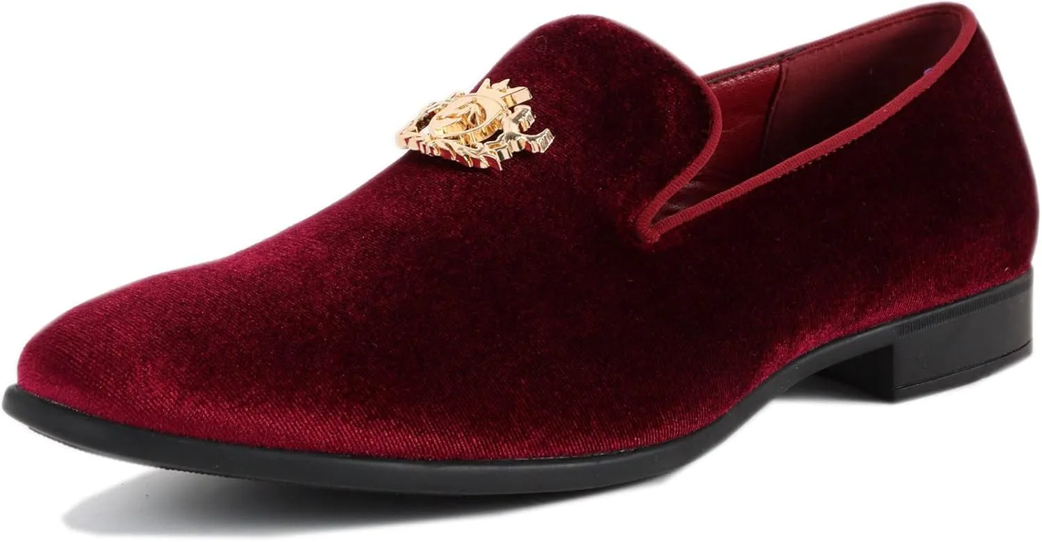 Men's Multiple Colors Penny Slip-on Velvet Loafer Cushioned Suede Tuxedo Dress Shoes Luxurious Smoking Slipper Party Prom Wedding Shoes Comfortable Lightweight