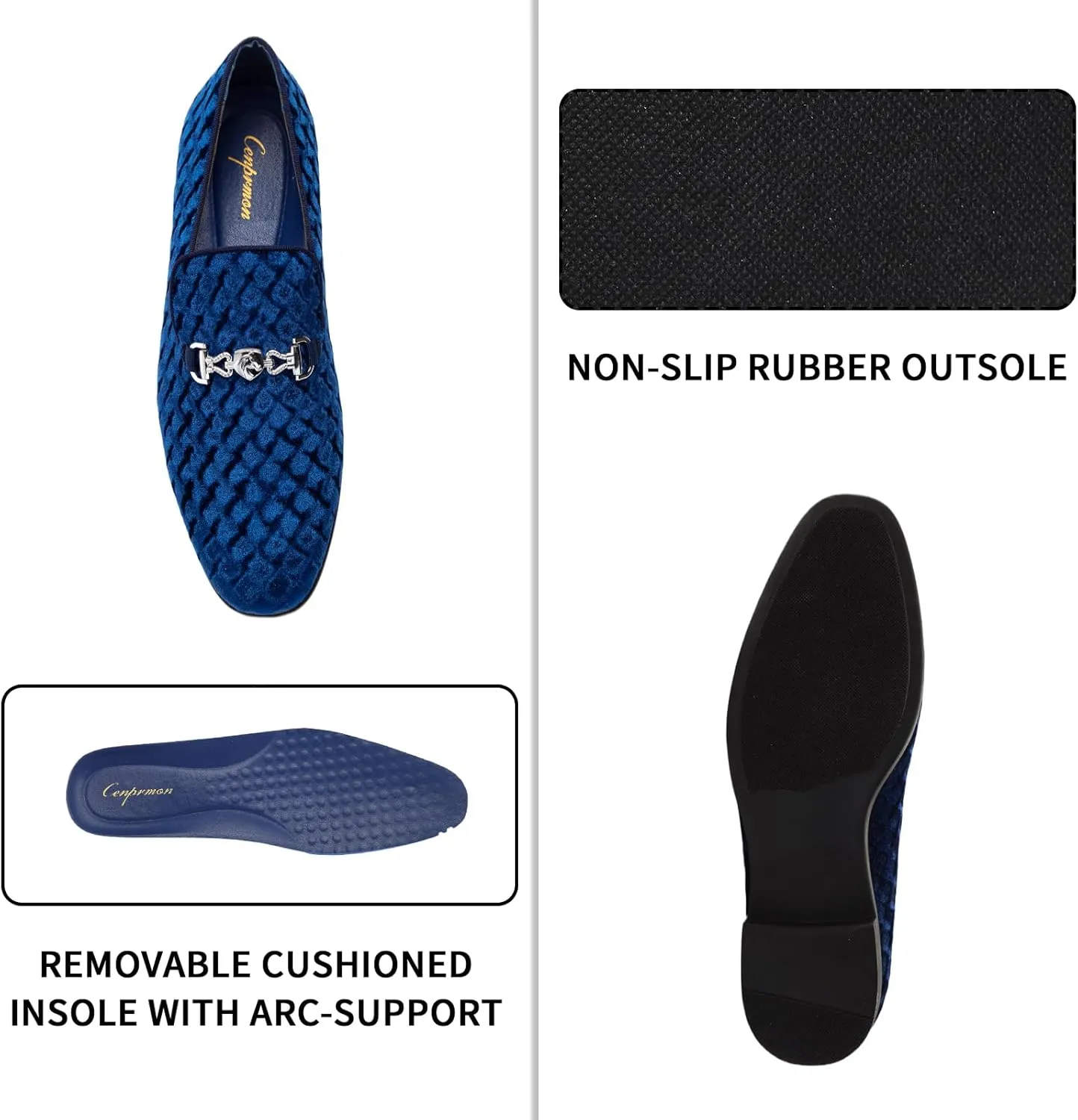 Men's Penny Slip-on Loafer Diamond-Patterned Velvet Dress Shoes Luxury Suede Smoking Slipper Party Prom Wedding Shoes