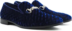 Men's Penny Slip-on Loafer Diamond-Patterned Velvet Dress Shoes Luxury Suede Smoking Slipper Party Prom Wedding Shoes