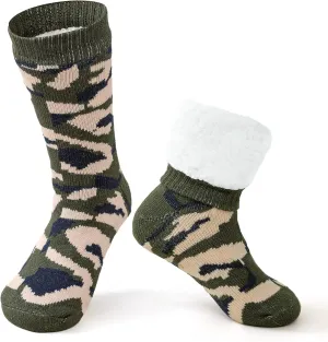 Mens Slipper Socks Non-slip Soles, Winter Soft Thick Cozy Thermal Fleece Lined Home Indoor Socks
