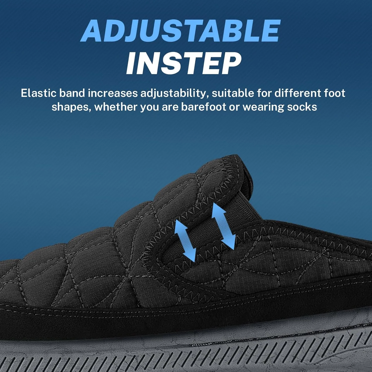 Mens Slippers for Plantar Fasciitis, Slip on Arch Support House Slippers for Men, Lightweight Indoor Outdoor Wide Toe Box Shoes for Men with Cushioned Outsole