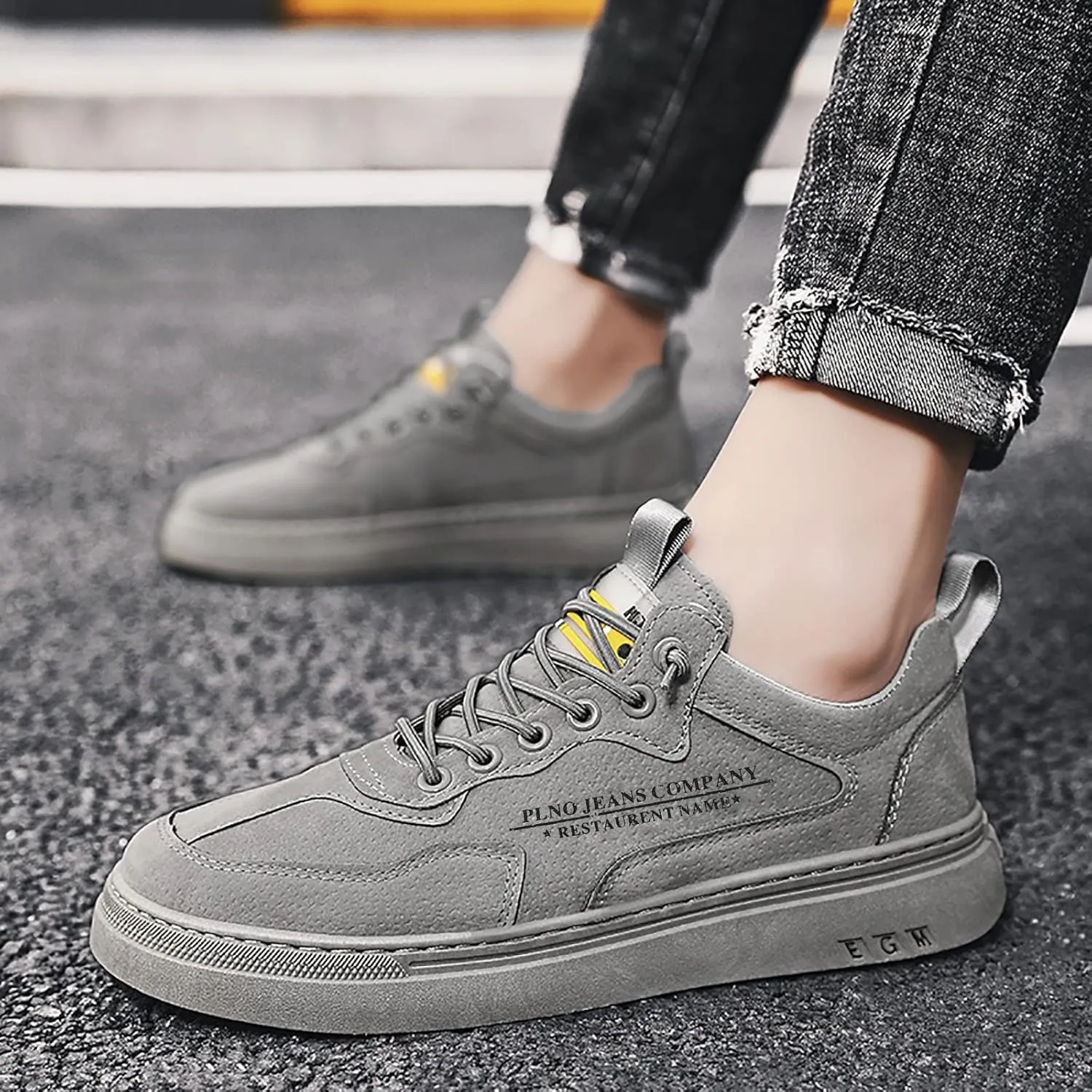 Men's Stretch Memory Foam Shoes Lace Up Lightweight Breathable Fashion Sneaker Men's Breathable Barefoot Shoes