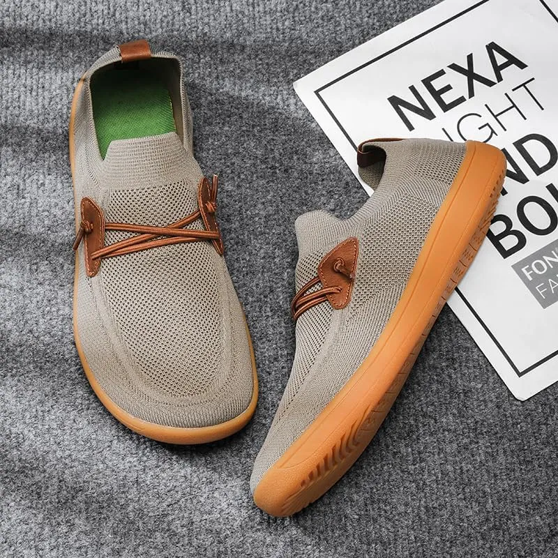 Men's Wide Toe Mesh Barefoot Shoes,Slip-ons,Minimalist, Breathable, Anti-Skid, Flat, Plus Big Sizes