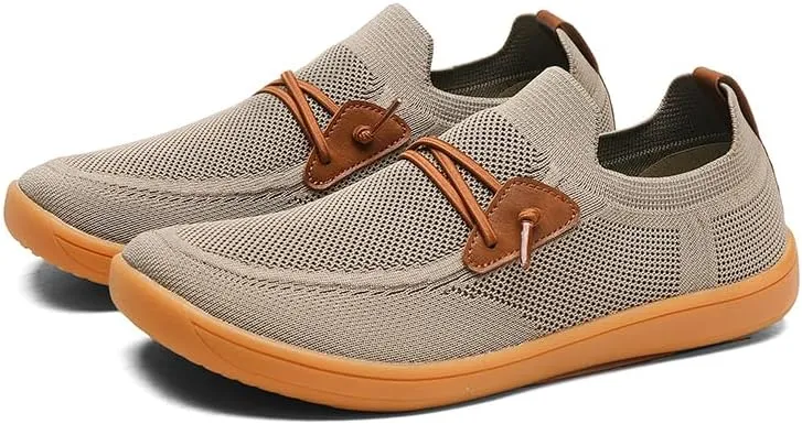 Men's Wide Toe Mesh Barefoot Shoes,Slip-ons,Minimalist, Breathable, Anti-Skid, Flat, Plus Big Sizes