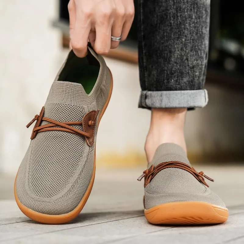 Men's Wide Toe Mesh Barefoot Shoes,Slip-ons,Minimalist, Breathable, Anti-Skid, Flat, Plus Big Sizes
