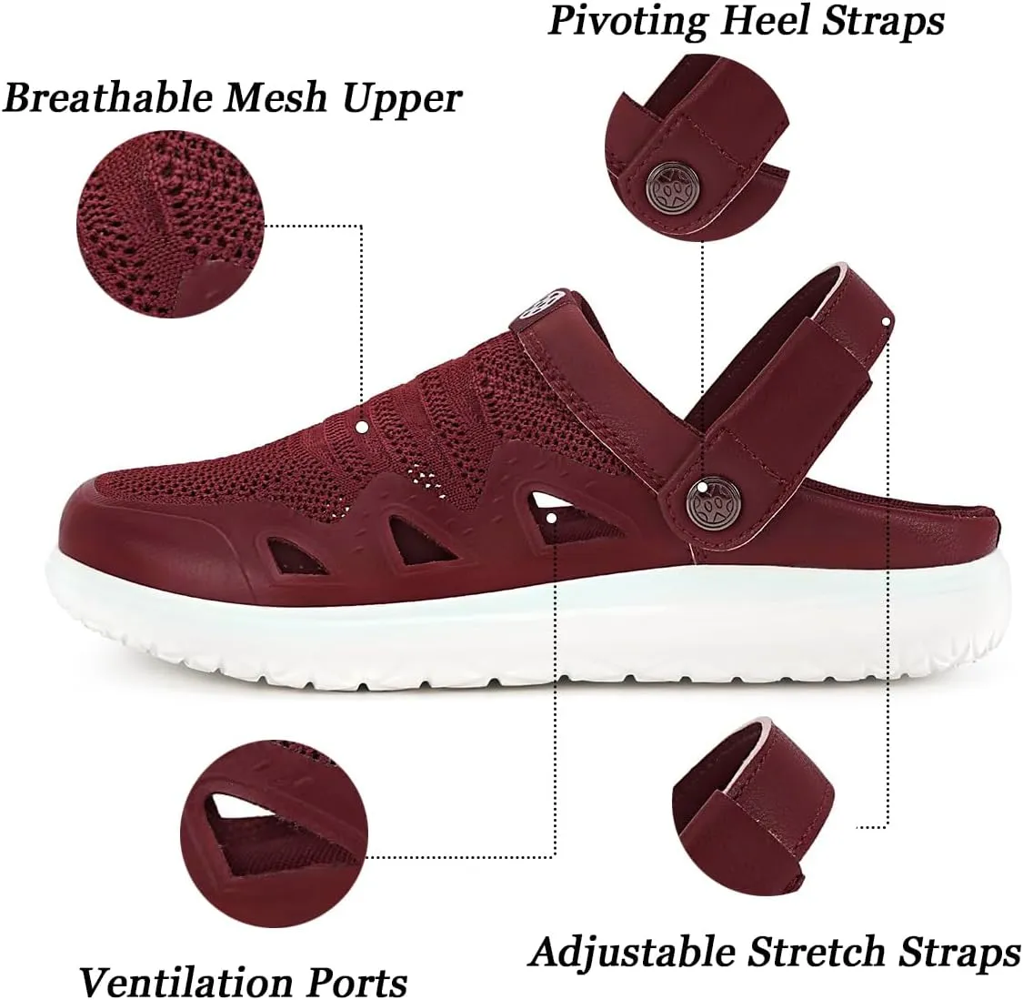 Men's Women's Clogs Garden Shoes Slip On Sandals Breathable Summer Orthotic Walking Slippers with Plantar Fasciitis Soles