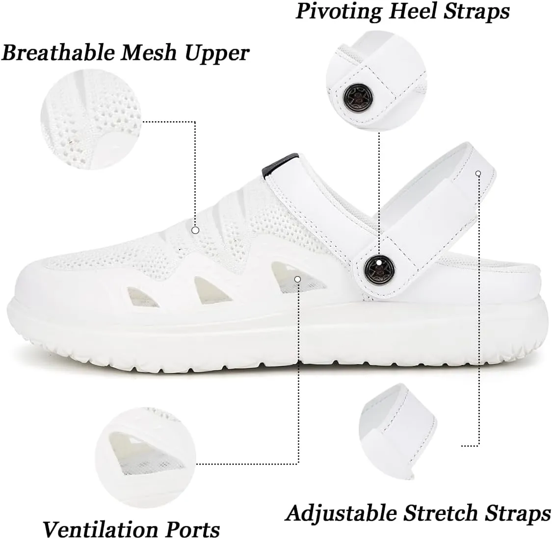 Men's Women's Clogs Garden Shoes Slip On Sandals Breathable Summer Orthotic Walking Slippers with Plantar Fasciitis Soles