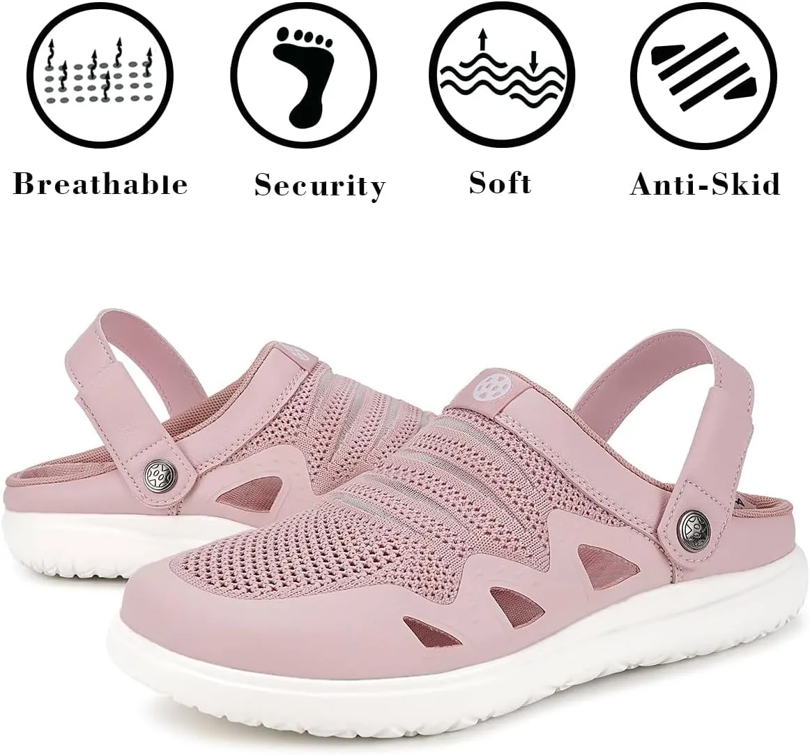 Men's Women's Clogs Garden Shoes Slip On Sandals Breathable Summer Orthotic Walking Slippers with Plantar Fasciitis Soles