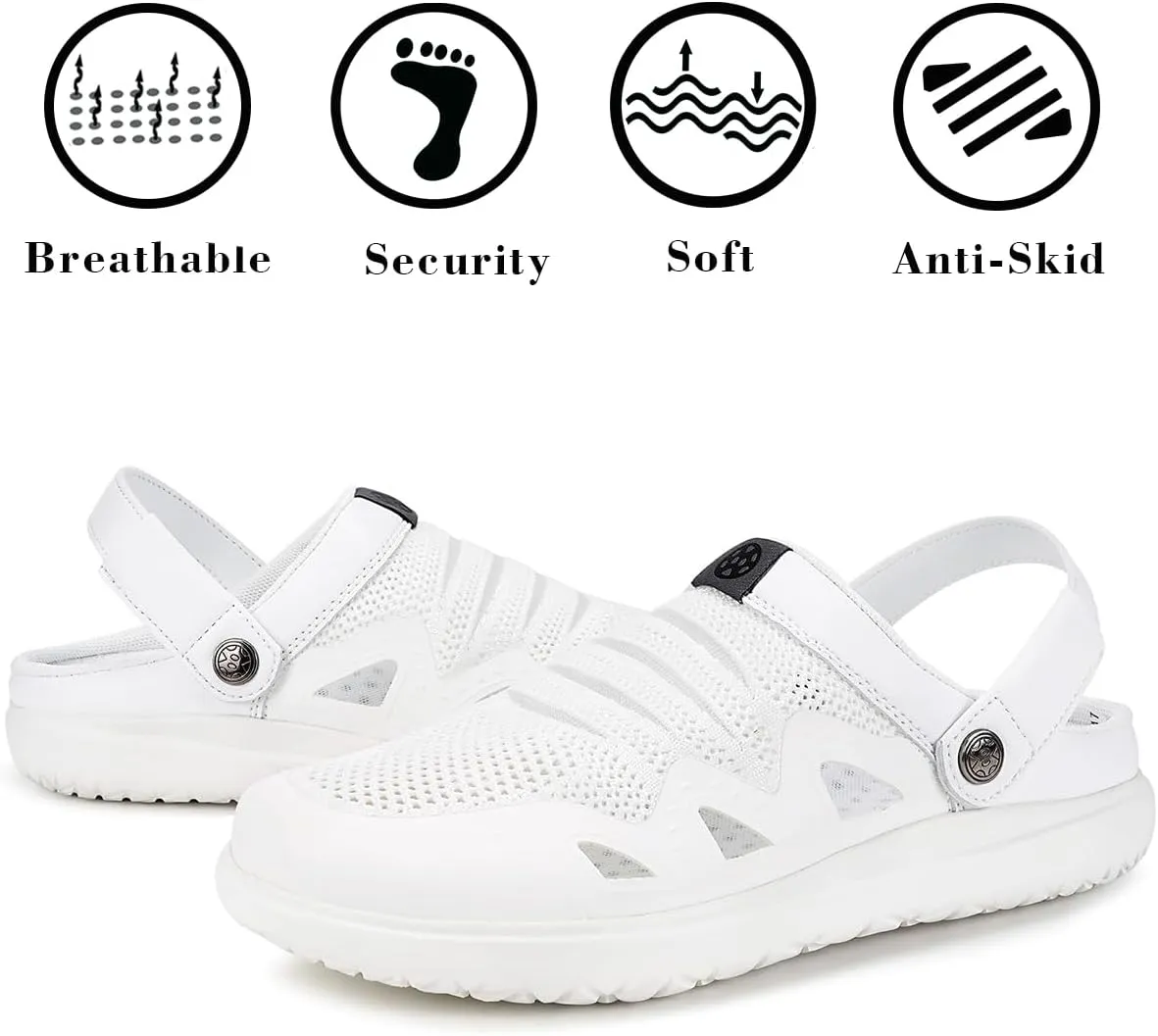 Men's Women's Clogs Garden Shoes Slip On Sandals Breathable Summer Orthotic Walking Slippers with Plantar Fasciitis Soles