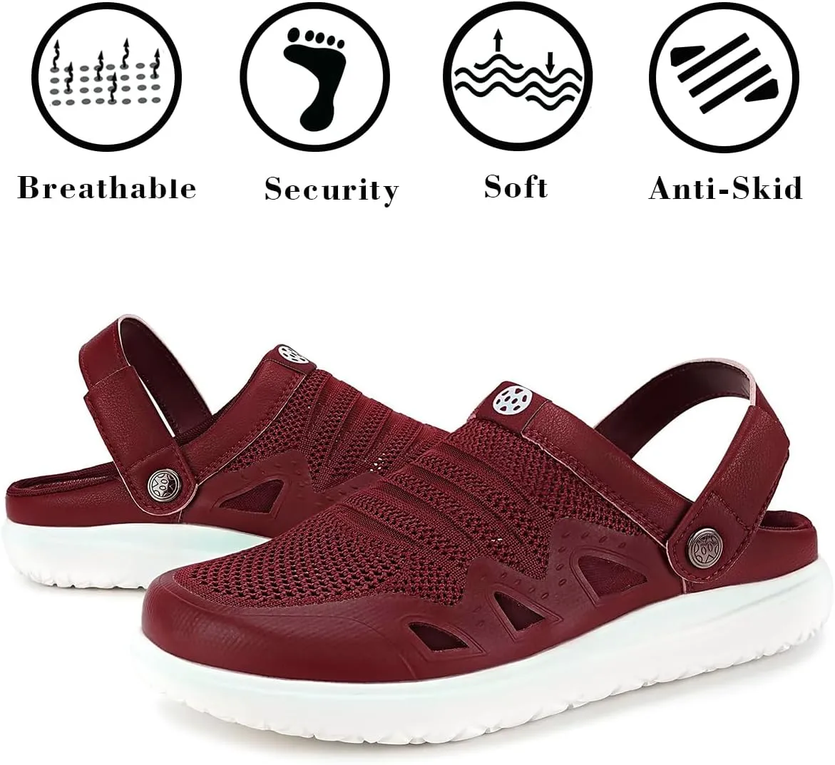 Men's Women's Clogs Garden Shoes Slip On Sandals Breathable Summer Orthotic Walking Slippers with Plantar Fasciitis Soles