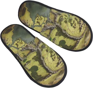 Middle Earth Map Women's Fuzzy Slippers Slip-on Slipper Soft Comfy Bedroom Slippers Non-slip House Shoes