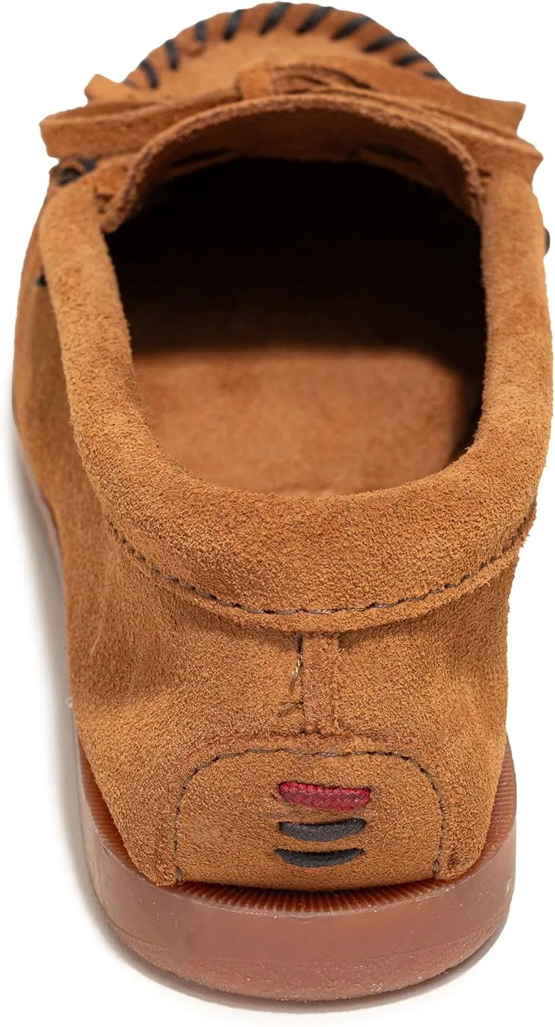 Minnetonka Women’s Tie Slip On —Moccasins for Women, Classic Leather Loafer Silhouette, Cushioned Footbed