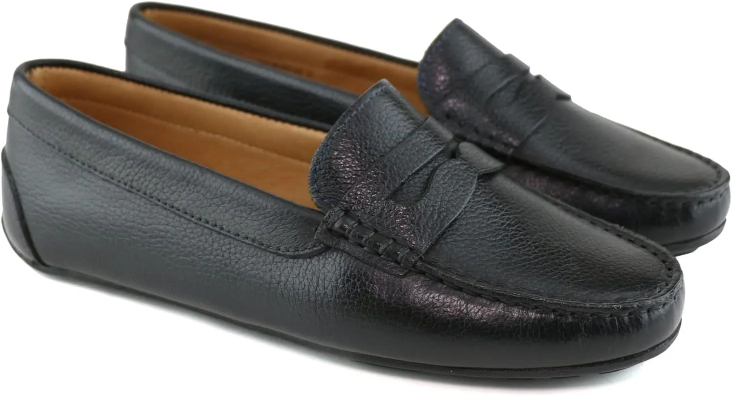 MJNY Womens Casual Comfortable Genuine Leather Lightweight Driving Moccasins Classic Fashion Penny Slip On Ladies Driving Loafer Flat Shoes