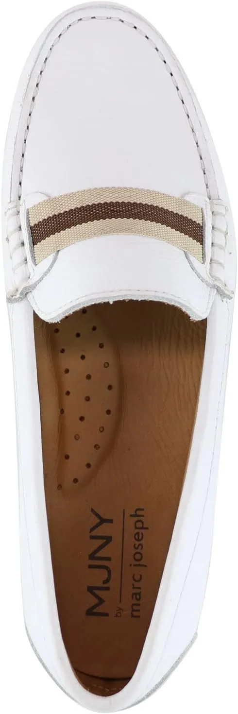 MJNY Womens Casual Comfortable Genuine Leather Lightweight Driving Moccasins Classic Fashion Webstrap Slip On Ladies Driving Loafer Flat Shoes