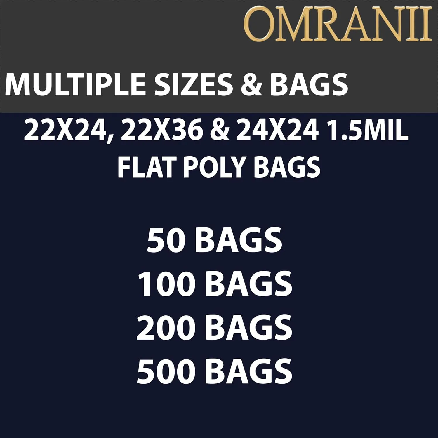 Multiple Sizes Clear Flat Poly Bags, 1.5Mil 22" X 24" & 100 Bags | Low-Density Polyethylene (LDPE), Flat Open Top Plastic Packaging Packing | Flexible and Durable Plastic Bags