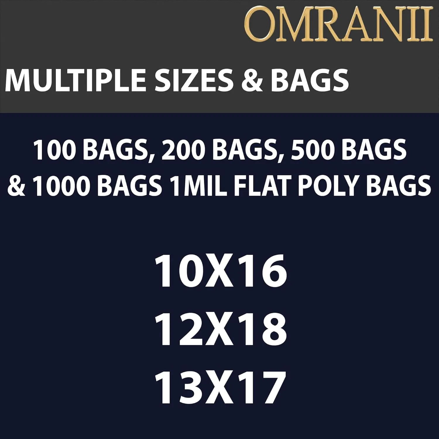 Multiple Sizes Clear Flat Poly Bags, 1Mil 10" X 16" & 100 Bags | Low-Density Polyethylene (LDPE), Flat Open Top Plastic Packaging Packing | Flexible and Durable Plastic Bags