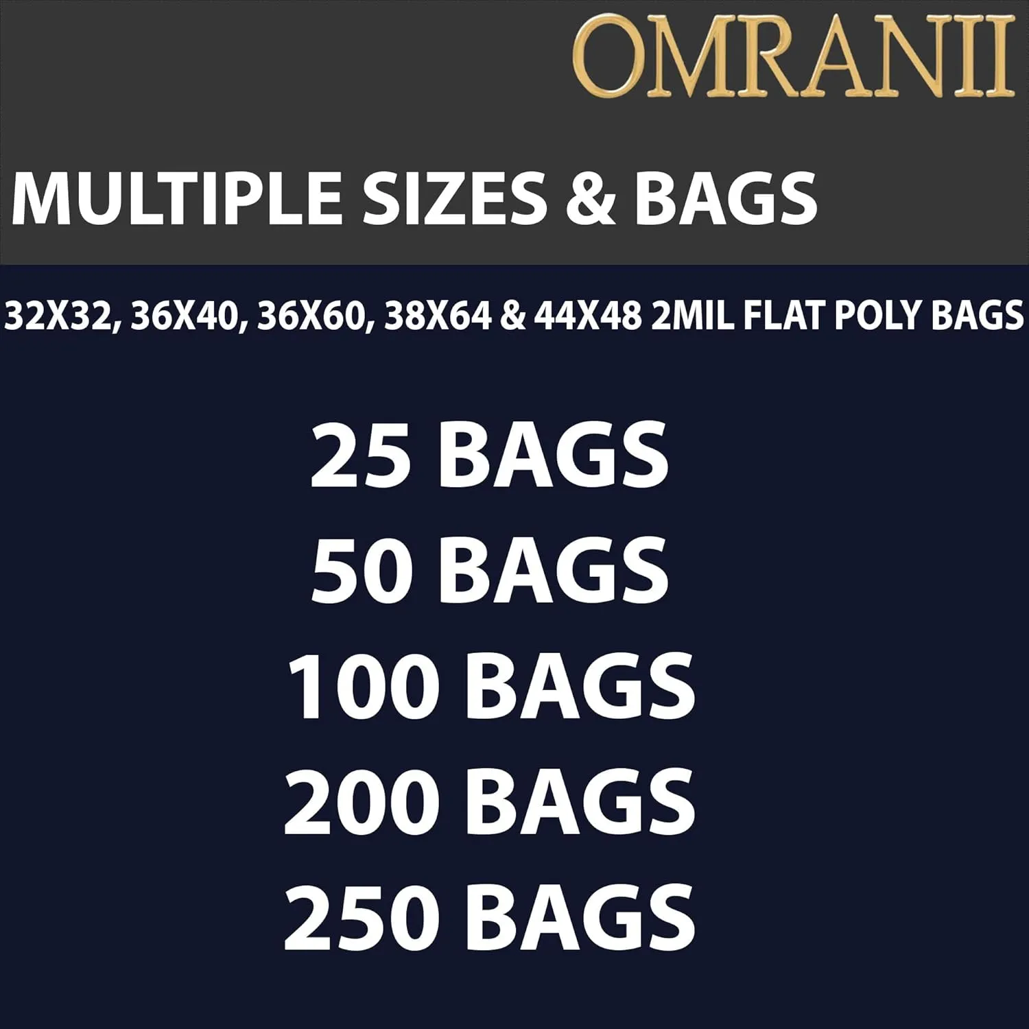 Multiple Sizes Clear Flat Poly Bags - 36x60 & (25 Bags) 2Mil Flat Open Top Plastic Packaging Packing | Flexible and Durable Plastic Bags | Low-Density Polyethylene (LDPE)