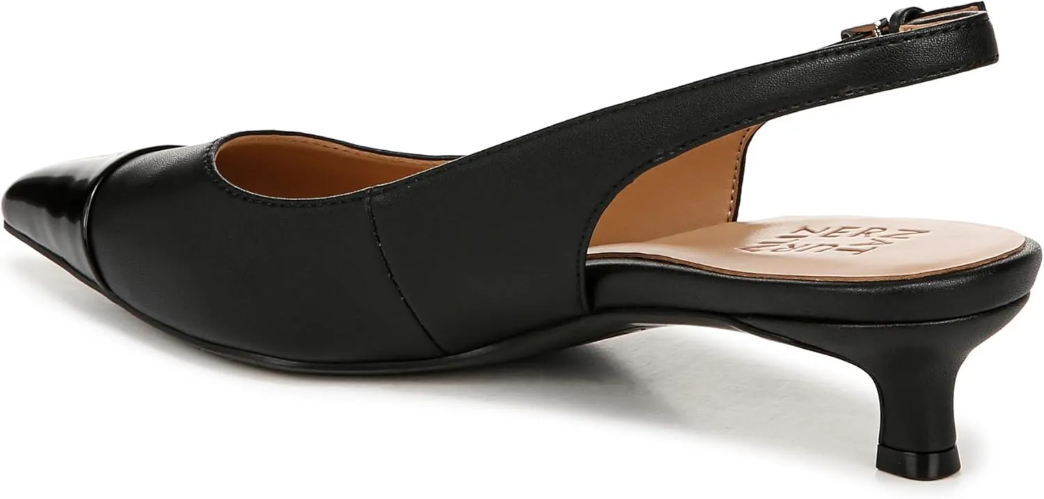 Naturalizer Womens Gazing Cap Toe Slingback Kitten Heel