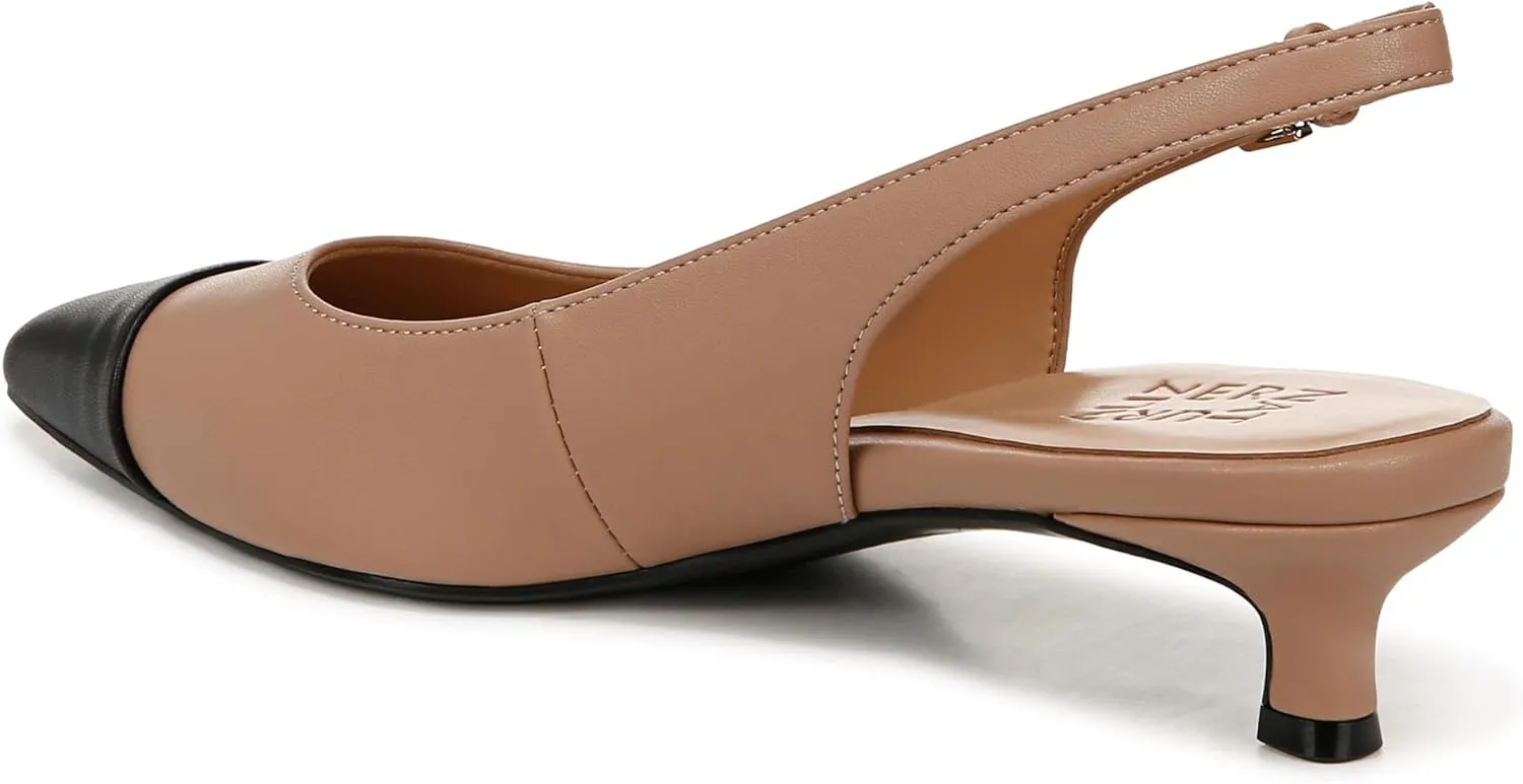 Naturalizer Womens Gazing Cap Toe Slingback Kitten Heel