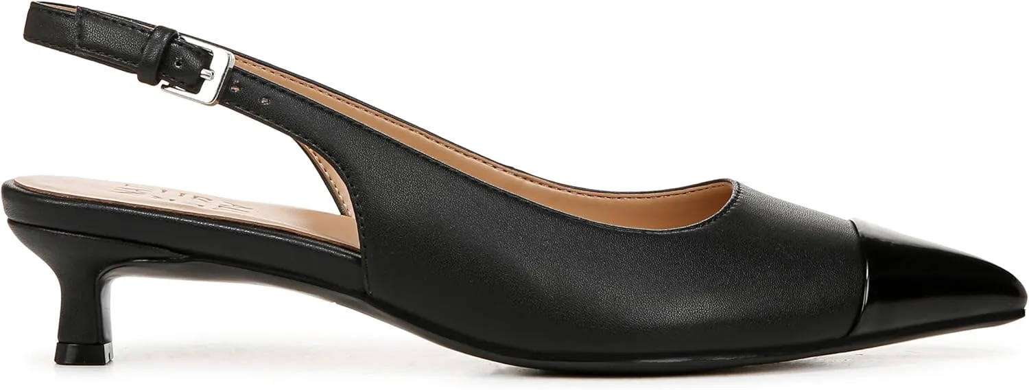 Naturalizer Womens Gazing Cap Toe Slingback Kitten Heel