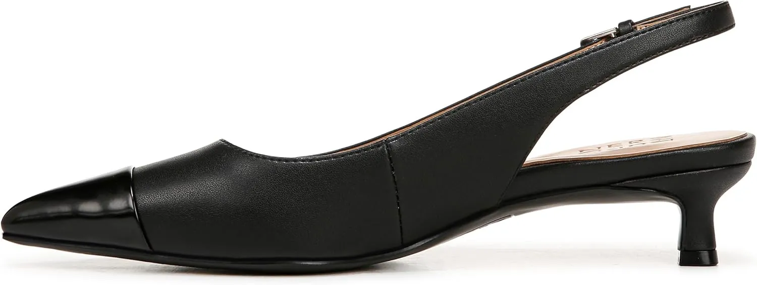 Naturalizer Womens Gazing Cap Toe Slingback Kitten Heel