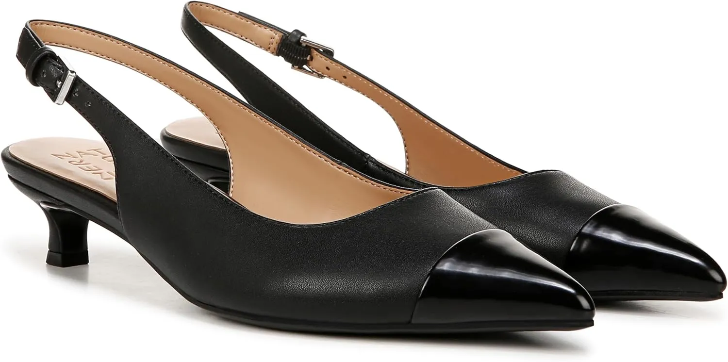 Naturalizer Womens Gazing Cap Toe Slingback Kitten Heel