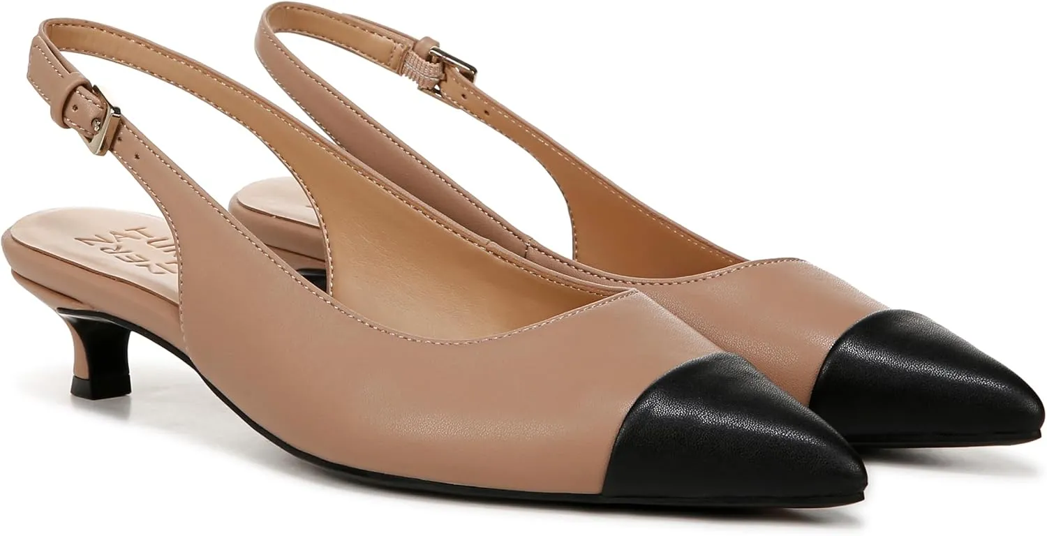 Naturalizer Womens Gazing Cap Toe Slingback Kitten Heel