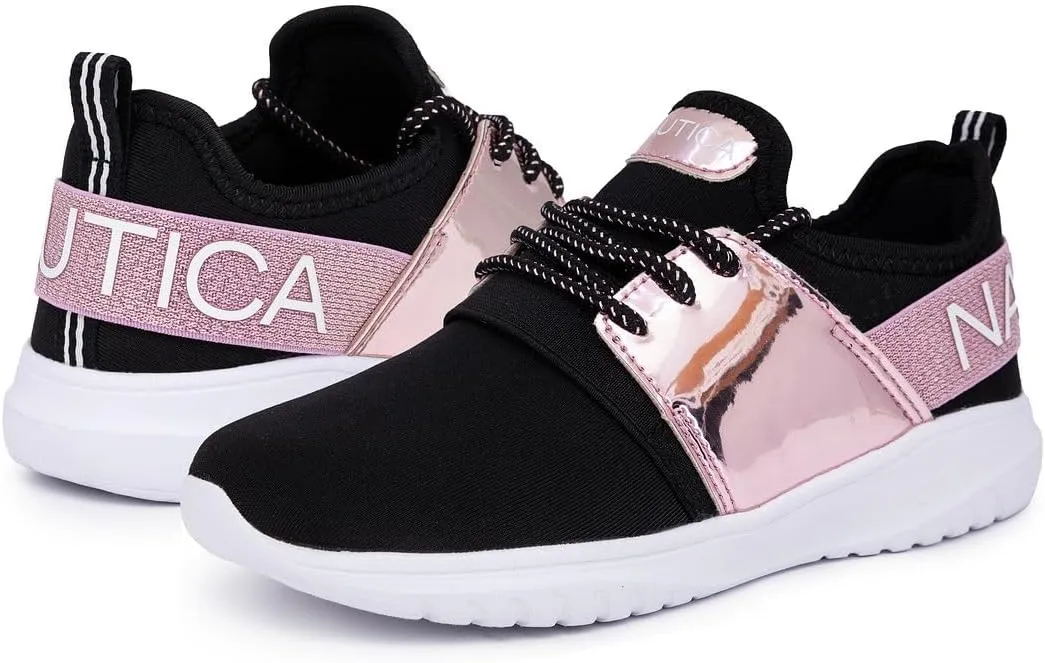 Nautica Kids Girls Metallic Fashion Sneaker Lace-Up Athletic Running Shoe I kappil I (Big Kid - Little Kid - Toddler)