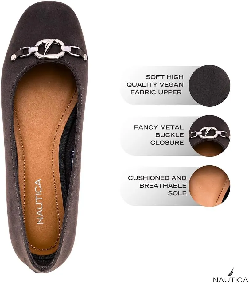 Nautica Woman Flat Loafers Luxury Designer Penny Shoes Slip On Ballet Comfortable Everyday Moccasins for Work Office Outdoor