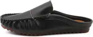 New Mens Loafers Stitching Details Backless Moccasins Shoes Vegan Leather Flat Heel Slip Resistant Flexible Outdoor Party Slip-ons