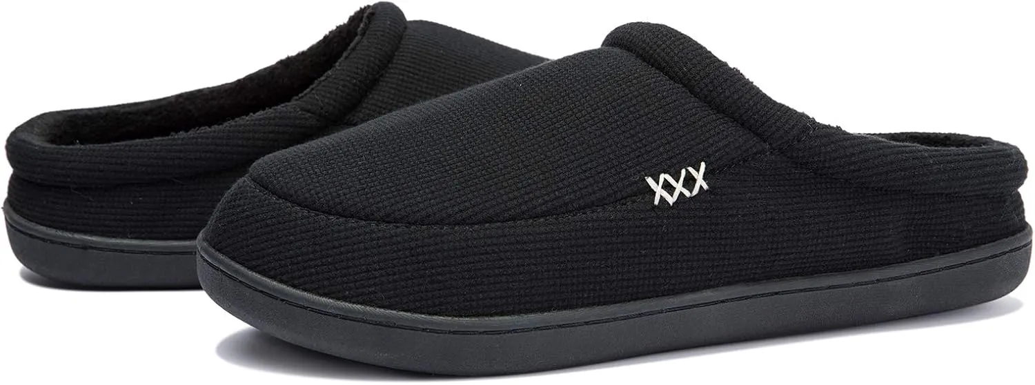 NewDenBer Men's Cozy Memory Foam Slippers Soft Slip on Indoor Outdoor Clog House Shoes