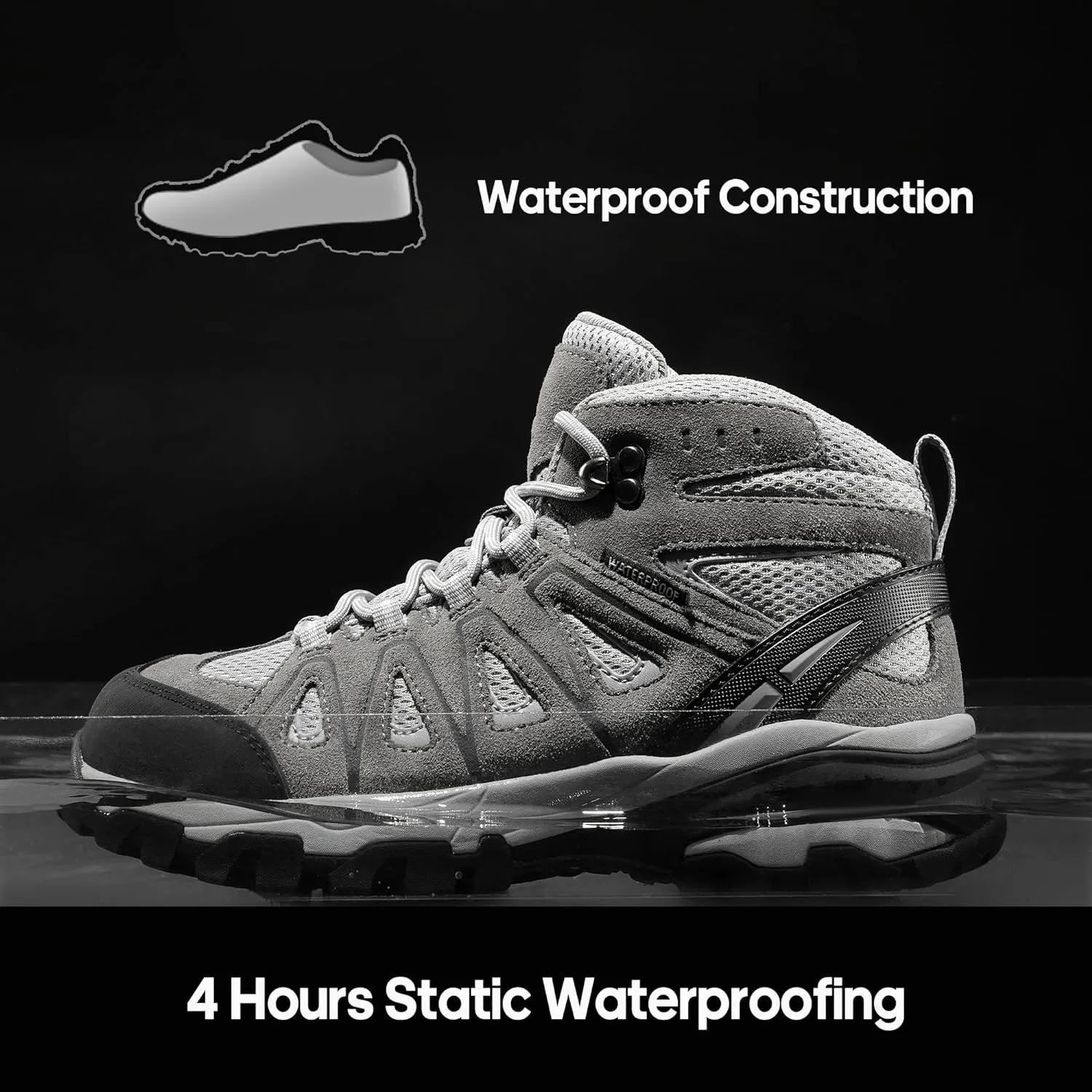 NORTIV 8 Women's Waterproof Hiking Boots Outdoor Trekking Camping Trail Hiking Boot