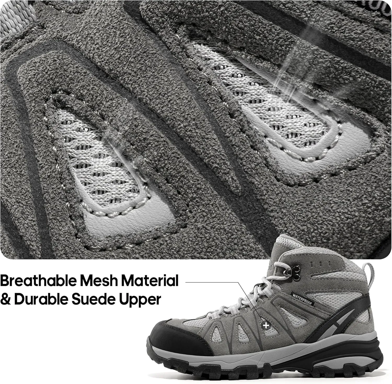 NORTIV 8 Women's Waterproof Hiking Boots Outdoor Trekking Camping Trail Hiking Boot