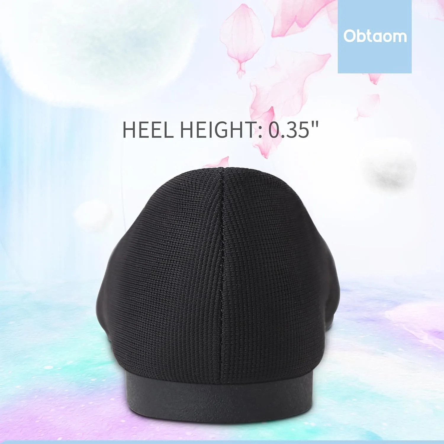 Obtaom Round Toe Women Flat Shoes Slip on Girls Dress Black Ballet Flats