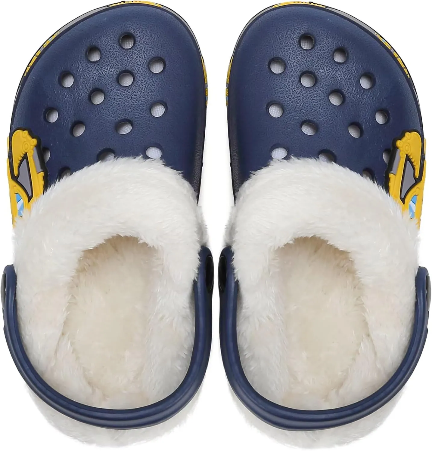OHSNMAKSL Toddler Lined Clog Slippers Winter Garden Sandals Kids House Shoes Warm Slip On Sneakers Cartoon Slides for Boys and Girls Children Indoor Outdoor