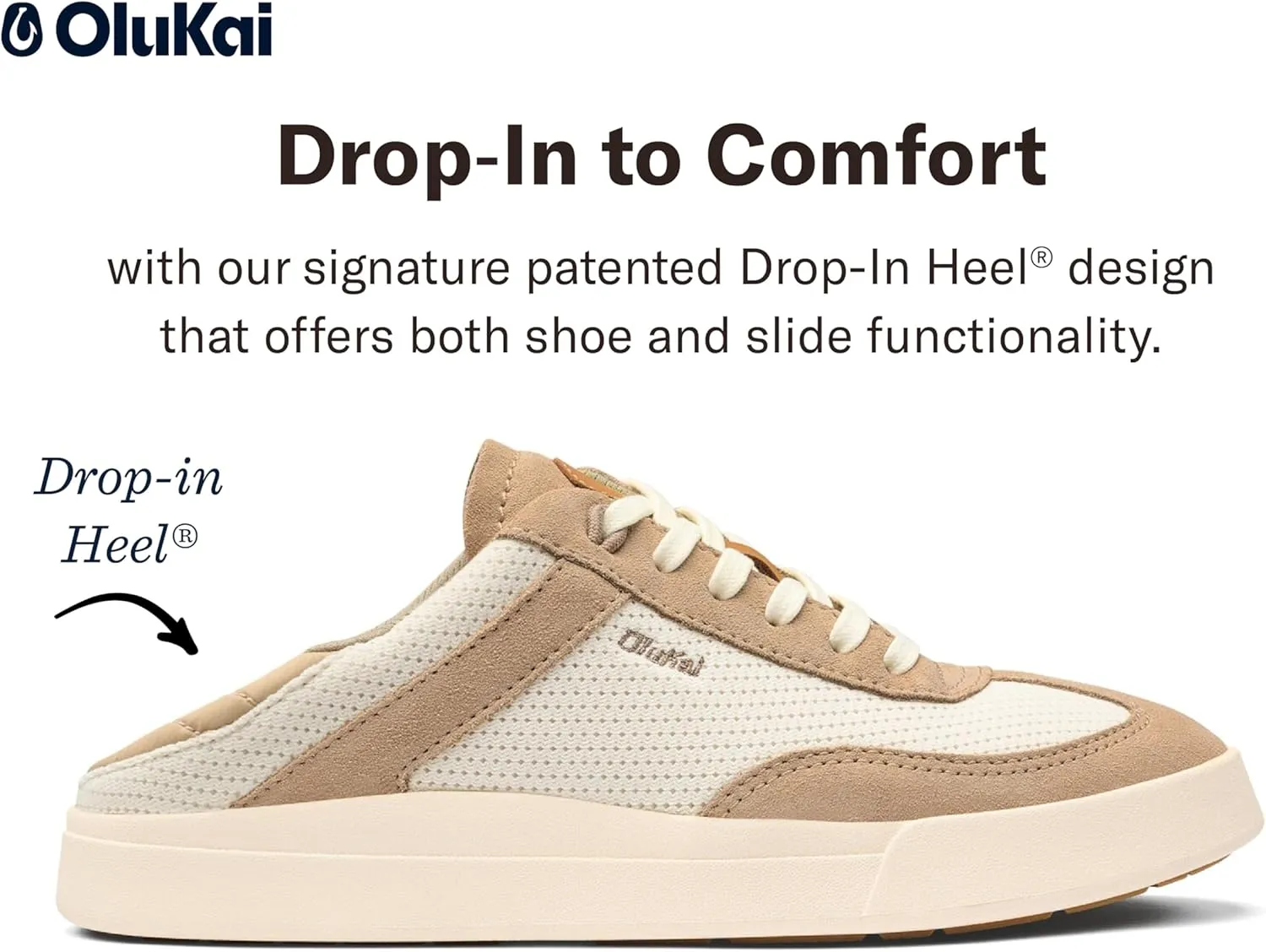OLUKAI Kilea Women's Everyday Sneaker, Classic Lace-Up Design & Countoured Footbed, Comfort Fit & Wet Grip Rubber Soles, Durable & Supportive