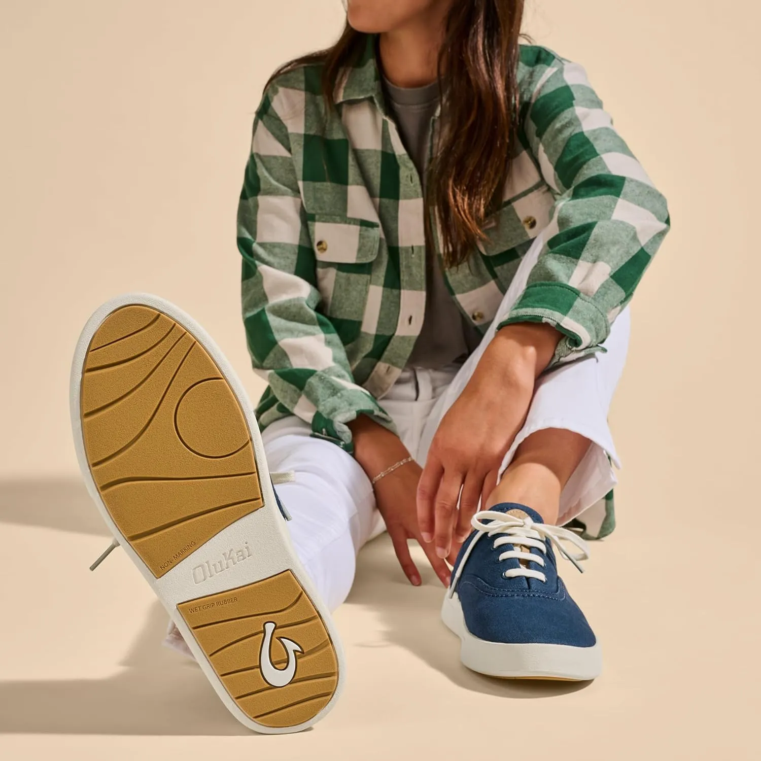 OLUKAI Kohu Women's Everyday Sneaker, Lightweight Canvas & Classic Lace-Up Design, All-Day Comfort & Support