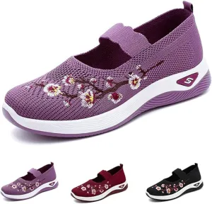 Orthopedic Shoes for Women,Women's Embroidered Flower Shoeses,Women's Woven Orthopedic Breathable Soft Shoes Arch Support,Nurse Shoeses Casual Walking Sneakers