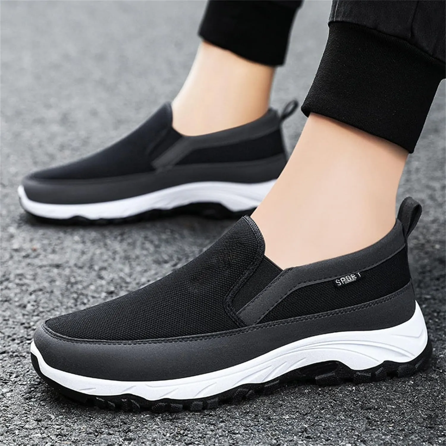 Orthoture Mens Shoes Orthowalkway Mens Shoes Walking Shoes Men Outdoor Casual Arch Support Slip-On Canvas Loafers