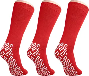 Pack of 3 Pairs - XXXL Wide Non-Skid Slipper Socks for People W/Swollen feet Diabetes