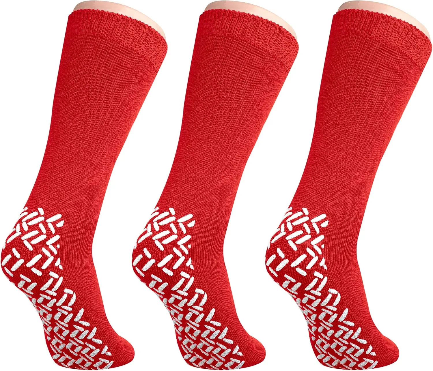 Pack of 3 Pairs - XXXL Wide Non-Skid Slipper Socks for People W/Swollen feet Diabetes