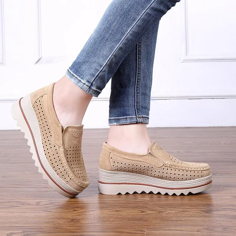 Platform Loafers for Women Wedge Sneaker Slip on Casual Platform Shoes