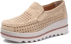 Platform Loafers for Women Wedge Sneaker Slip on Casual Platform Shoes