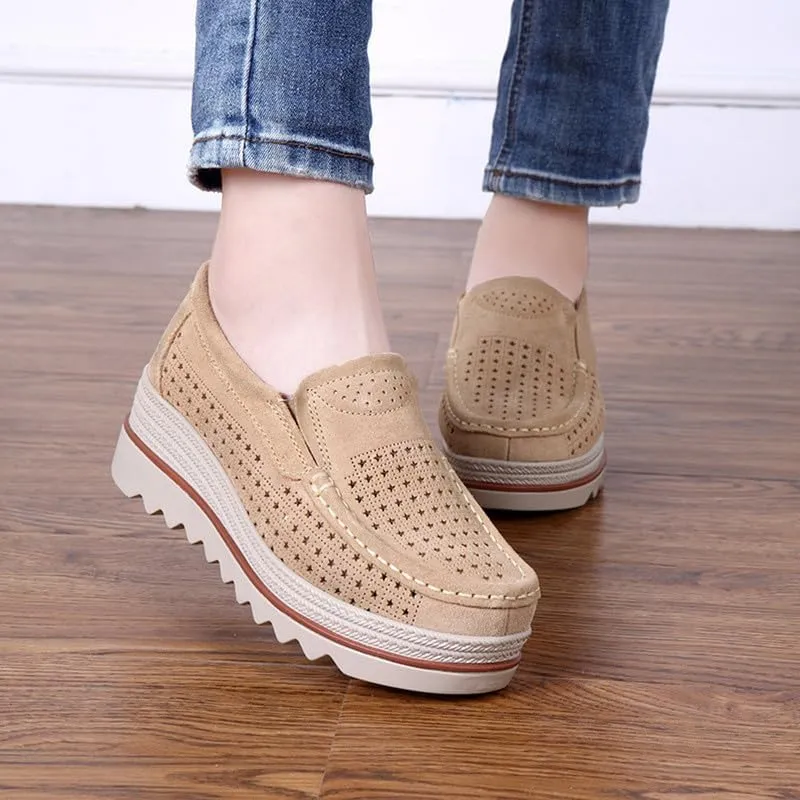 Platform Loafers for Women Wedge Sneaker Slip on Casual Platform Shoes