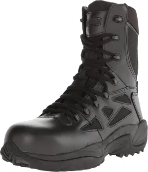 Reebok Men's Rapid Response Rb Safety Toe 8" Stealth Boot with Side Zipper Military & Tactical