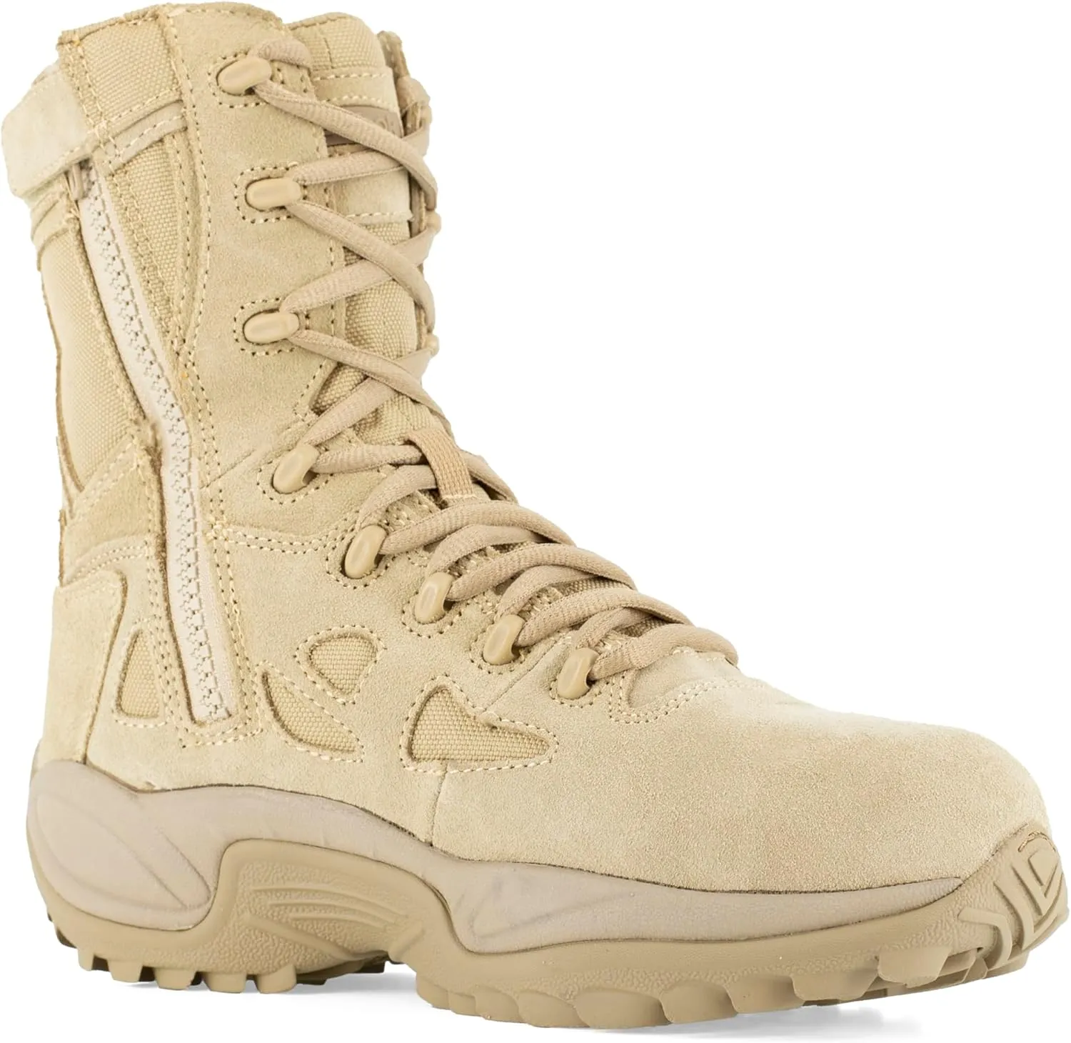 Reebok Work Mens Rapid Response Rb 8 Inch Electrical Hazard Composite Toe Work Safety Shoes Casual - Beige