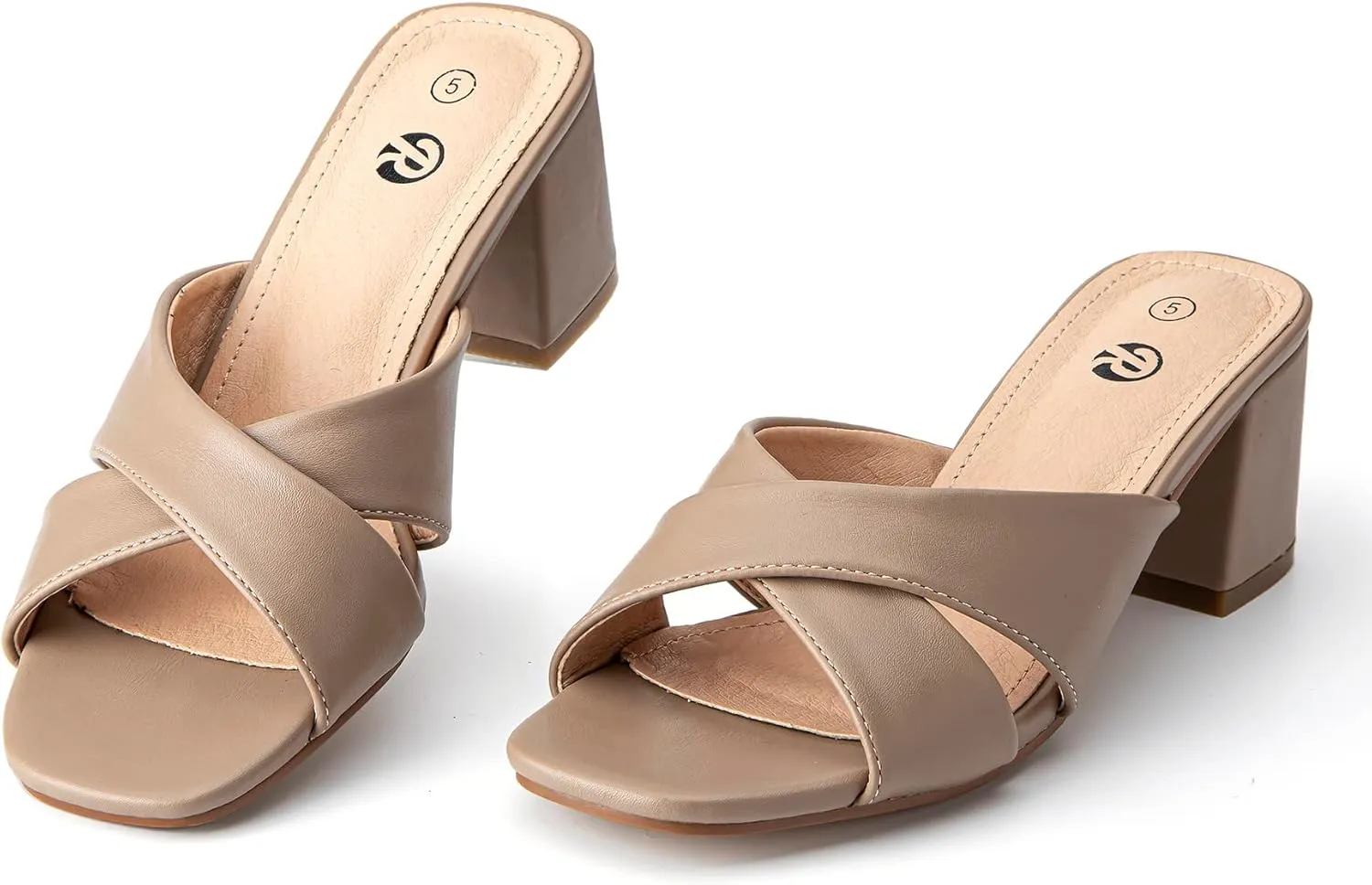 Rekayla Heeled Sandals Women Comfortable, Square Toe Sandals Comfy Mule Shoes Chunky Block Heels Women's Sandals Slip On Minimalist Heels Comfortable Mule for Long Walk Casual Shoes Summer Dressy