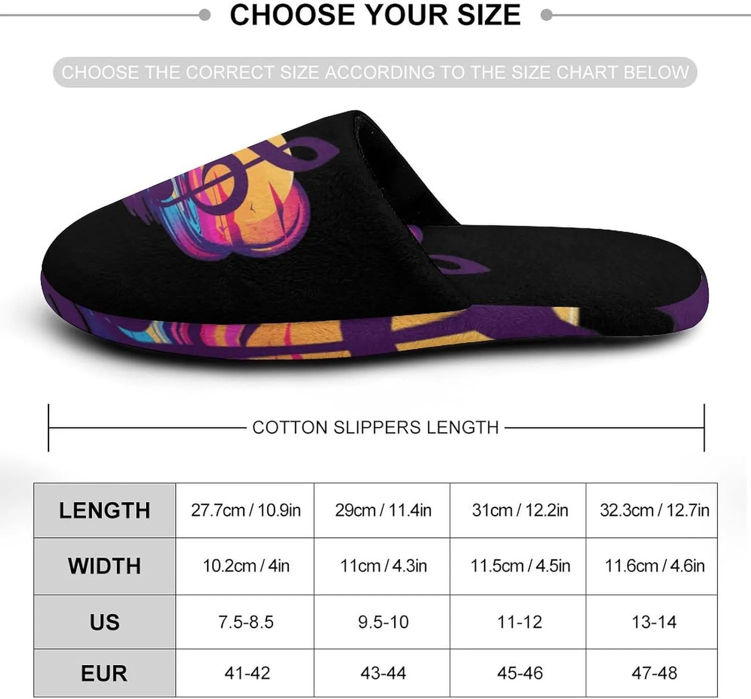 Retro Sunset Note Music Men's House Shoes Cotton Slippers Warm Bedroom Shoes Soft Slipper for Indoor Outdoor